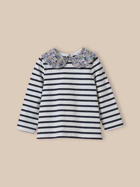 T-shirt col en tissu liberty bébé - coton biologique Liberty annie & may 1 - vertbaudet enfant 
