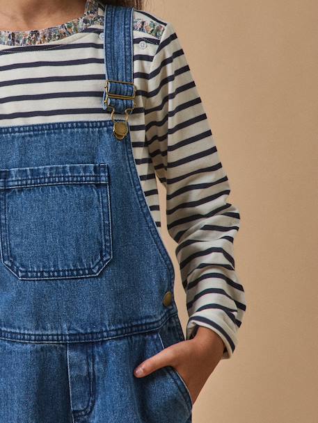 Salopette fille en denim Denim stone 3 - vertbaudet enfant 