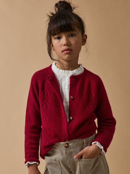 Cardigan  en laine mérinos Framboise+Marine+Vert 6 - vertbaudet enfant 