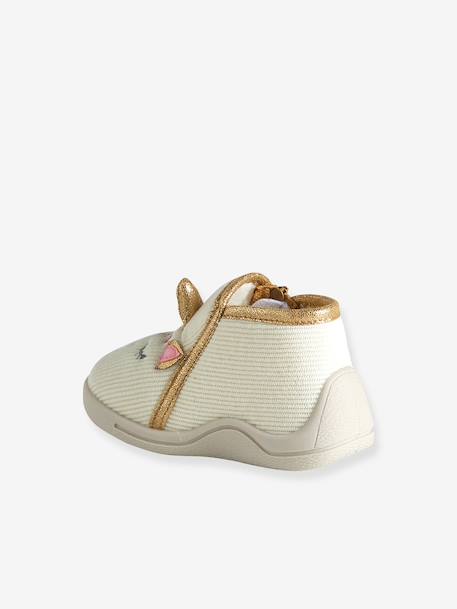 Chaussons zippés bébé en toile beige+beige imprimé+blanc imprimé+rose imprimé+rose pâle+vanille 32 - vertbaudet enfant 