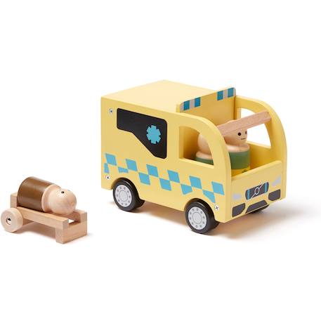 Ambulance en bois aiden Jaune, bleu 2 - vertbaudet enfant 