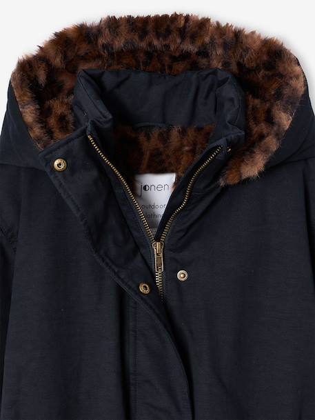 Parka fille doublée noir 11 - vertbaudet enfant 