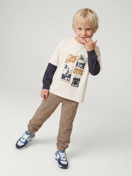 Pantalon de jogging garçon beige+marine+vert sapin 3 - vertbaudet enfant 
