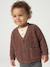 Gilet bébé col V en maille grosse jauge bleu grisé+chocolat 4 - vertbaudet enfant 