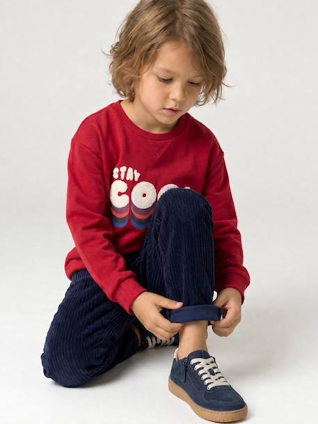 Pantalon en velours côtelé garçon facile à enfiler bleu ardoise+marine 11 - vertbaudet enfant 