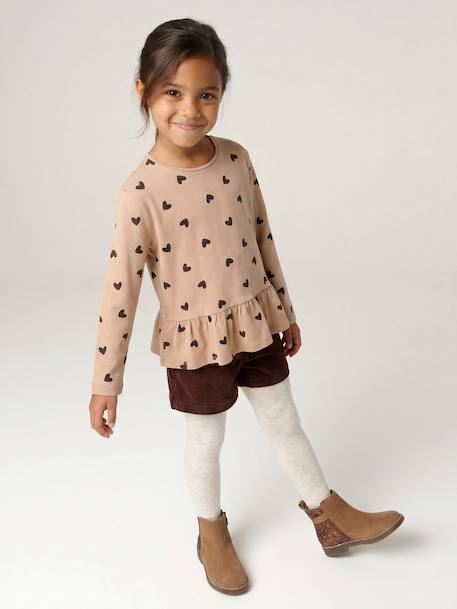 Blouse manches longues fille bois de rose+taupe 9 - vertbaudet enfant 