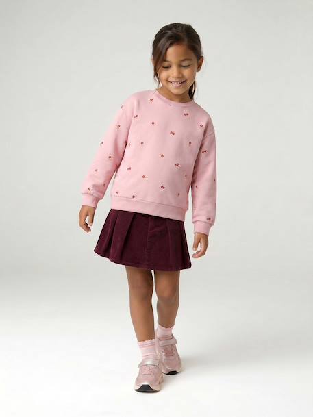 Sweat fille manches longues écru+rose pâle 11 - vertbaudet enfant 