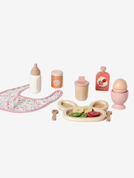 Set repas poupon en bois FSC® rose 2 - vertbaudet enfant 