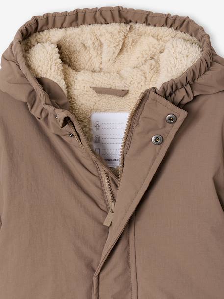 Parka garçon à capuche doublure sherpa Anthracite+kaki+taupe+vert sauge 19 - vertbaudet enfant 