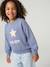 Sweat fille col rond manches longues bleu chambray+gris chiné 3 - vertbaudet enfant 