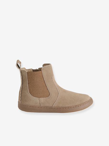Boots fille cuir zippées beige+bronze+camel+marine+marron+vert+vieux rose 2 - vertbaudet enfant 