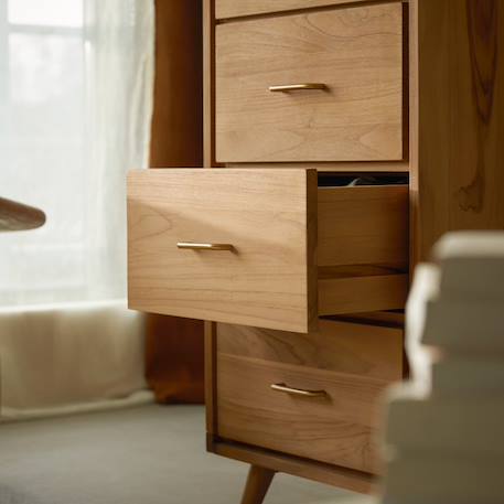 Chiffonnier enfant en bois de teck 4 tiroirs kort Naturel 6 - vertbaudet enfant 