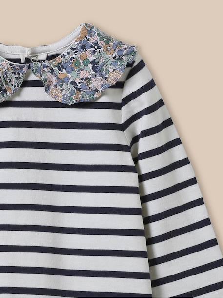 T-shirt col en tissu liberty bébé - coton biologique Liberty annie & may 3 - vertbaudet enfant 