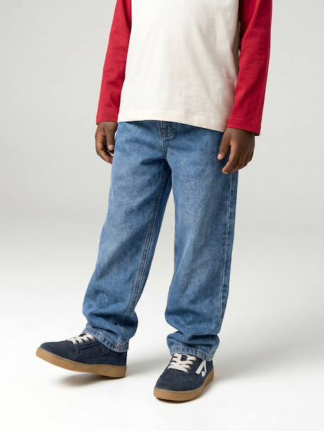 Jean loose morphologie fin double stone+noir 2 - vertbaudet enfant 