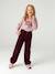 Pantalon fille large velours côtelé style paperbag bordeaux+camel+marine+mauve+olive 2 - vertbaudet enfant 