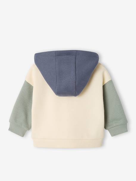 Sweat à capuche bébé personnalisable vert sauge 2 - vertbaudet enfant 