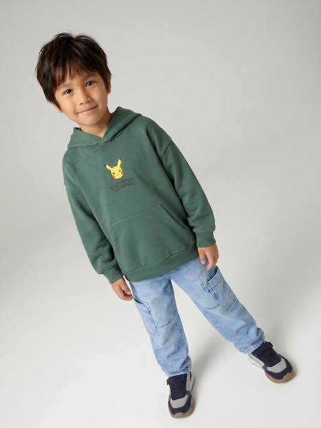 Sweat à capuche Pikachu garçon vert 8 - vertbaudet enfant 