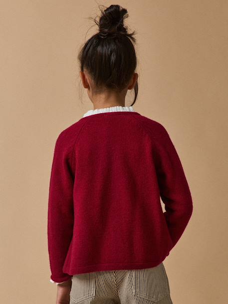 Cardigan  en laine mérinos Framboise+Marine+Vert 2 - vertbaudet enfant 