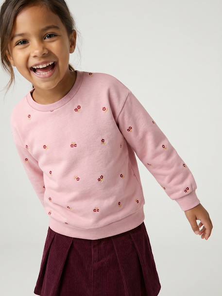 Sweat fille manches longues écru+rose pâle 6 - vertbaudet enfant 