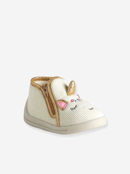Chaussons zippés bébé en toile beige+beige imprimé+blanc imprimé+rose imprimé+rose pâle+vanille 29 - vertbaudet enfant 
