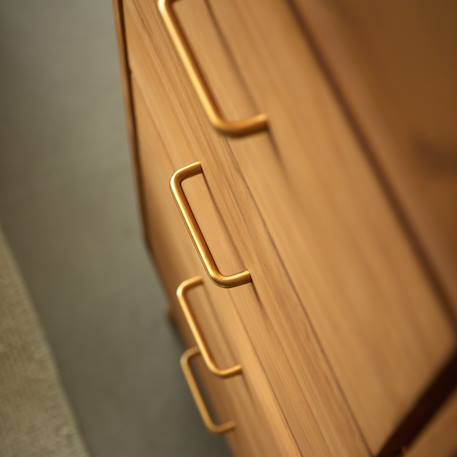 Chiffonnier enfant en bois de teck 4 tiroirs kort Naturel 5 - vertbaudet enfant 