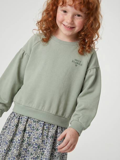 Robe bi-matière fille anthracite+écru+mauve+vert sauge 19 - vertbaudet enfant 
