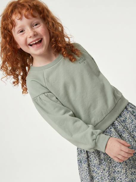 Robe bi-matière fille anthracite+écru+mauve+vert sauge 18 - vertbaudet enfant 