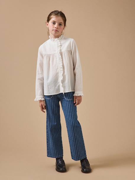 Chemise avec froufrou fille Ecru 4 - vertbaudet enfant 