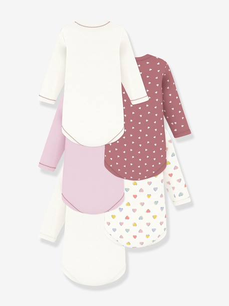 Lot de 5 bodies manches longues rose 2 - vertbaudet enfant 