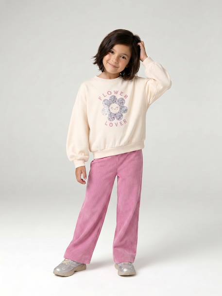 Ensemble fille sweat et pantalon anthracite+écru 12 - vertbaudet enfant 