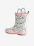 Bottes pluie fille caoutchouc bleu imprimé+écru+lot rose 13 - vertbaudet enfant 