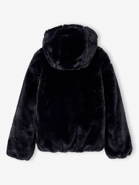 Veste fausse fourrure fille noir 2 - vertbaudet enfant 