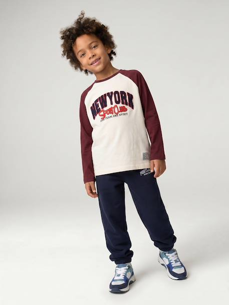T-shirt manches longues raglan garçon bordeaux 8 - vertbaudet enfant 