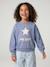 Sweat fille col rond manches longues bleu chambray+gris chiné 2 - vertbaudet enfant 