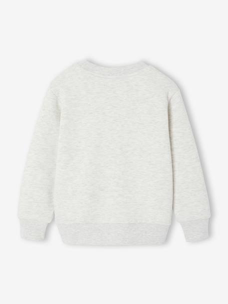 Sweat garçon col rond manches longues blanc chiné+bleu nuit+rouge chiné 2 - vertbaudet enfant 