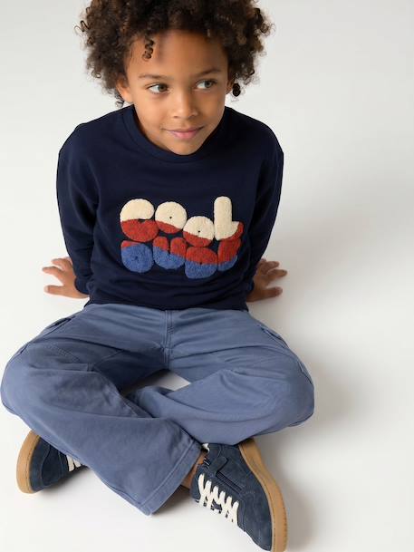 T-shirt manches longues garçon marine+noisette 1 - vertbaudet enfant 