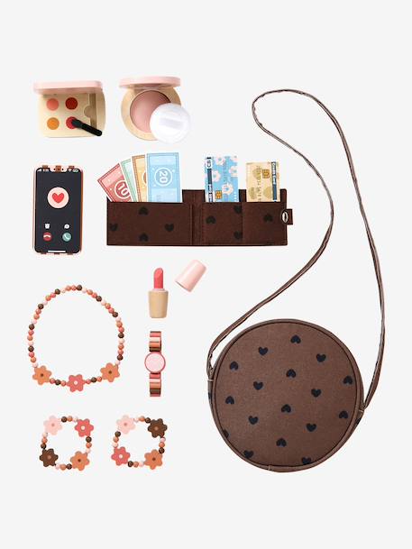 Sac à main avec accessoires en bois FSC® marron 5 - vertbaudet enfant 