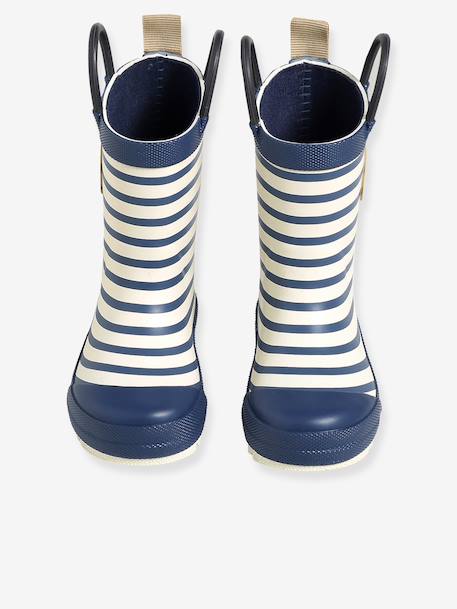 Bottes de pluie bébé détails ludiques bleu clair+rayé marine+vert imprimé 4 - vertbaudet enfant 