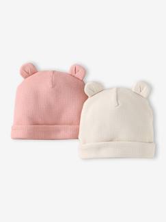 -Lot de 2 bonnets naissance à oreilles d'ours