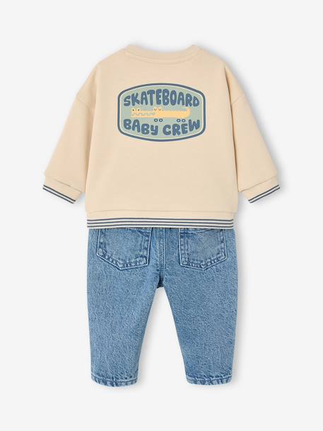 Ensemble bébé fille sweat et pantalon écru 4 - vertbaudet enfant 