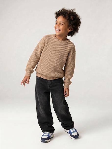Pull col rond garçon beige chiné 7 - vertbaudet enfant 