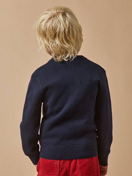 Pull sweat garçon Gris chine+Marine 7 - vertbaudet enfant 