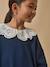 Robe grand col brodé - coton biologique Ecru chine+Marine 5 - vertbaudet enfant 