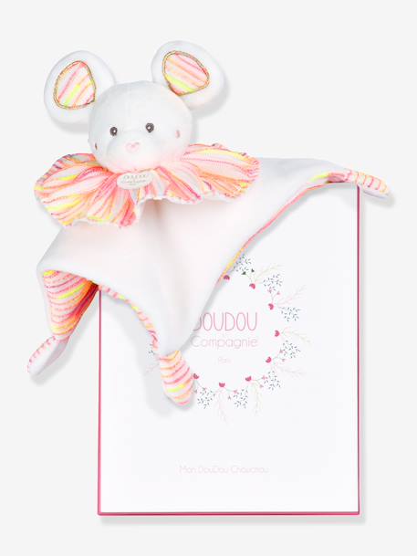 Doudou plat Souris 20 cm blanc 3 - vertbaudet enfant 