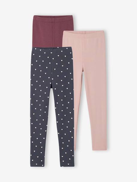 Lot de 3 leggings fille encre+vanille 1 - vertbaudet enfant 