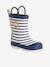 Bottes de pluie bébé détails ludiques bleu clair+rayé marine+vert imprimé 1 - vertbaudet enfant 