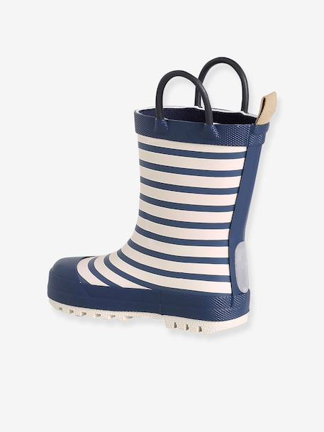 Bottes de pluie bébé détails ludiques bleu clair+rayé marine+vert imprimé 3 - vertbaudet enfant 