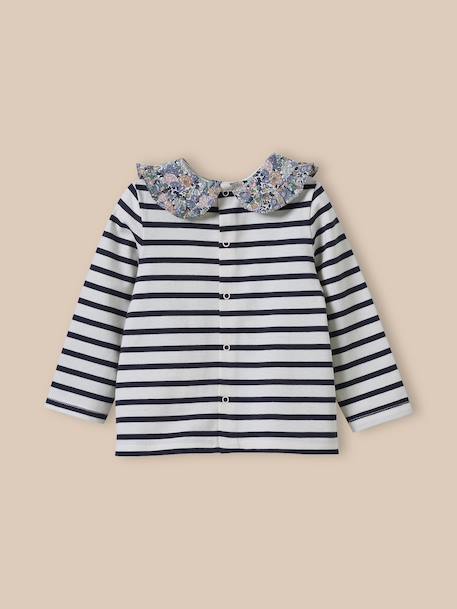 T-shirt col en tissu liberty bébé - coton biologique Liberty annie & may 4 - vertbaudet enfant 