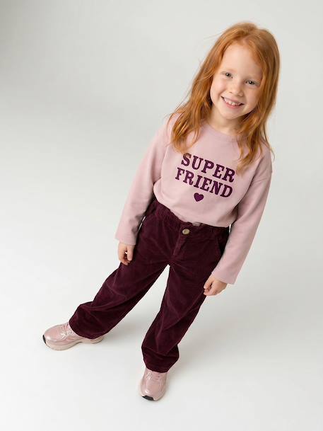 T-shirt manches longues fille encre+rose pâle+vert 11 - vertbaudet enfant 