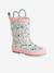Bottes pluie fille caoutchouc bleu imprimé+écru+lot rose 11 - vertbaudet enfant 